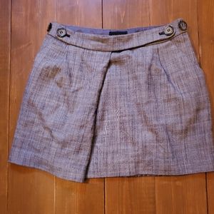 The Limited Lined Black Gray Wool Mini Skirt Buttons Pockets